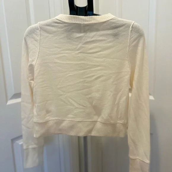 Free People Cream Button-Up Cropped Cardigan - Picture 3 of 4